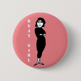 Badge Rond 5 Cm Beat Girl pink