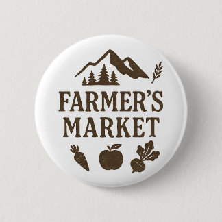 Badge Rond 5 Cm Beats Carrot Apple Farmers Market