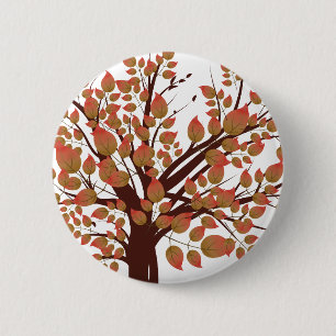 Badge Rond 5 Cm Beau arbre d'automne
