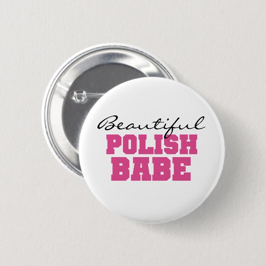 Badge Rond 5 Cm Beau bébé polonais (Devant & derrière)