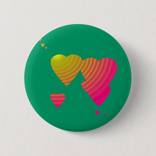 Badge Rond 5 Cm Beau bouton de coeurs (Devant)