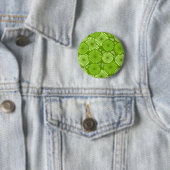 Badge Rond 5 Cm Beau bouton vert rétro floral (En situation)