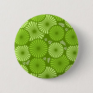 Badge Rond 5 Cm Beau bouton vert rétro floral