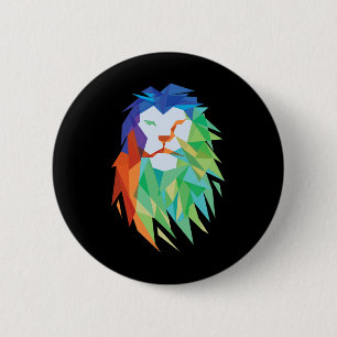 Badge Rond 5 Cm Beau Chat de Lion d'Afrique Graphic