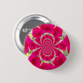 Badge Rond 5 Cm Beau Extraordinaire Roses rouges Motif Kaleidoscop (Devant & derrière)