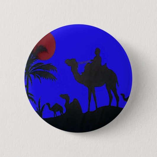 Badge Rond 5 Cm Beau Extraordinaire Sunset Camel Safari Art Imprim (Devant)