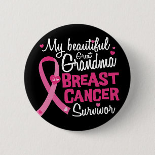 Badge Rond 5 Cm Beau grand survivant de cancer du sein de