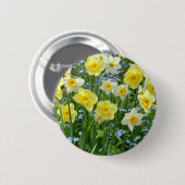 Badge Rond 5 Cm Beau jardin jaune de jonquille (Devant & derrière)