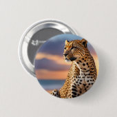 Badge Rond 5 Cm Beau léopard (Devant & derrière)