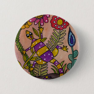 Badge Rond 5 Cm Beau lézard