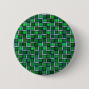 Badge Rond 5 Cm Beau Motif en Carrelage Abstrait en Vert