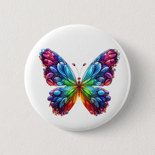 Badge Rond 5 Cm Beau Papillon (Devant)
