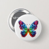 Badge Rond 5 Cm Beau Papillon (Devant & derrière)