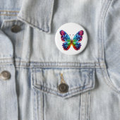 Badge Rond 5 Cm Beau Papillon (En situation)