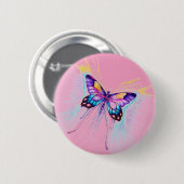 Badge Rond 5 Cm Beau Papillon (Devant & derrière)