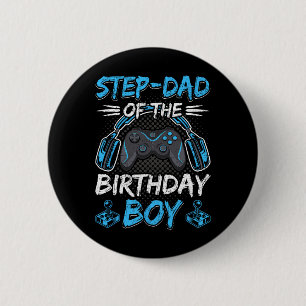 Badge Rond 5 Cm Beau-père du garçon qui fête son anniversaire Joue