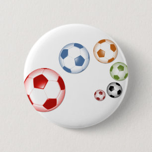 Badge Rond 5 Cm Beau soccer (football) ensemble de balles