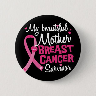 Badge Rond 5 Cm Beau survivant de cancer du sein de mère de maman