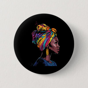 Badge Rond 5 Cm Beauté Afro-Américaine Mois de l'Histoire des Noir