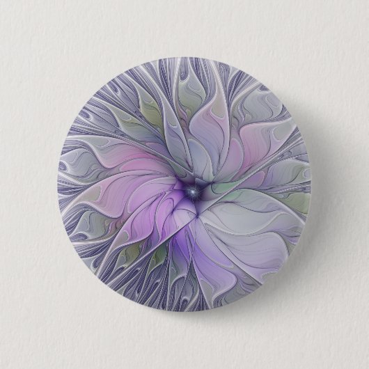 Badge Rond 5 Cm Beauté étonnante Fleur d'art Abstrait fractal mode (Devant)