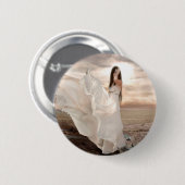 Badge Rond 5 Cm Beauté habillée par blanc abstrait d'ange (Devant & derrière)