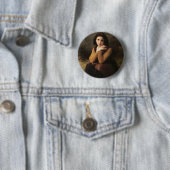 Badge Rond 5 Cm Beauté réfléchie (Mignon Pensive) 1869 Bouguereau (En situation)