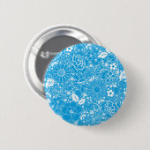 Badge Rond 5 Cm Beautés botaniques Bleu clair (Devant & derrière)