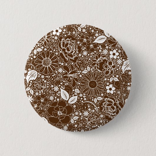 Badge Rond 5 Cm Beautés botaniques Brown (Devant)
