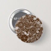 Badge Rond 5 Cm Beautés botaniques Brown (Devant & derrière)