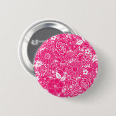 Badge Rond 5 Cm Beautés botaniques Hot rose (Devant & derrière)
