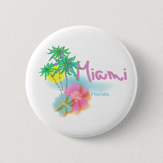 Badge Rond 5 Cm Beautiful Miami (Devant)