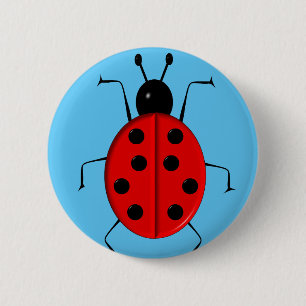 Badge Rond 5 Cm Beaux coccinelles colorées, charme chanceux