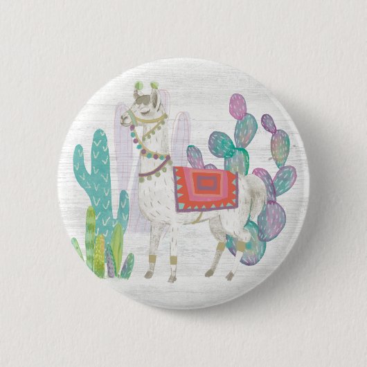 Badge Rond 5 Cm Beaux lamas V (Devant)