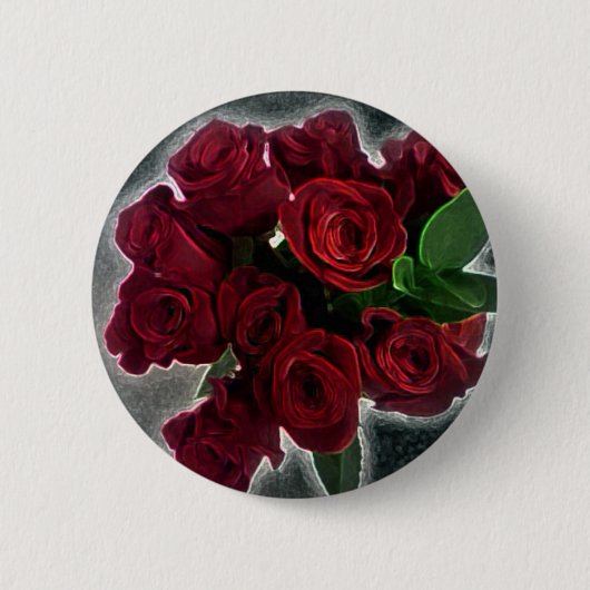 BADGE ROND 5 CM BEAUX ROSES ROUGES (Devant)