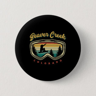 Badge Rond 5 Cm Beaver Creek Colorado Planche à Neige Vintage Ski