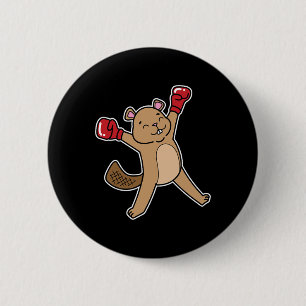 Badge Rond 5 Cm Beaver fait la boxe
