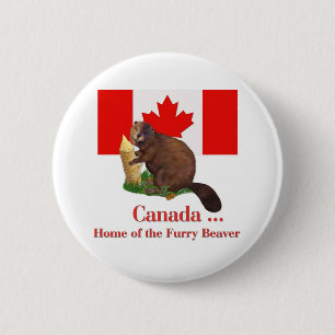 Badge Rond 5 Cm Beaver Furry