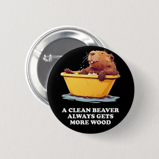 Badge Rond 5 Cm Beaver Lover (Devant & derrière)
