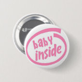Badge Rond 5 Cm Bébé à l'intérieur de bouton - rose (Devant & derrière)