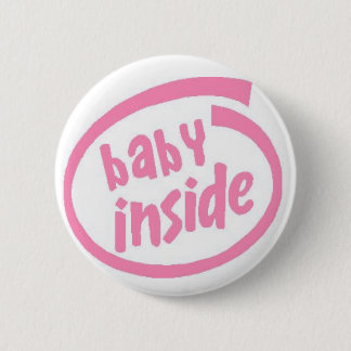 Badge Rond 5 Cm Bébé à l'intérieur de bouton - rose