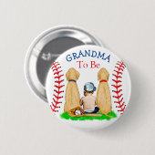 Badge Rond 5 Cm Bébé à thème de baseball de garçon | Grand-mère à  (Devant & derrière)