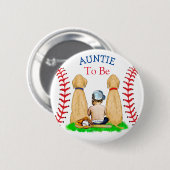 Badge Rond 5 Cm Bébé à thème de baseball de garçon | Tante (Devant & derrière)