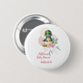 Badge Rond 5 Cm Bébé Alligator Hatching Floral Brother Button (Devant & derrière)