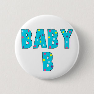 Badge Rond 5 Cm Bébé B Brights de jumeaux