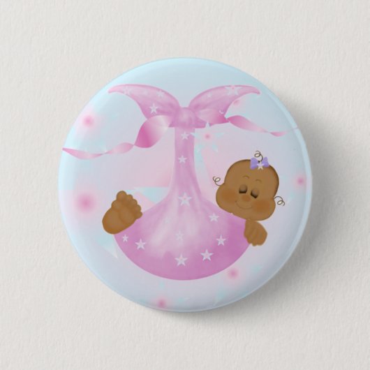 Badge Rond 5 Cm Bébé d'Afro-américain dans la couverture (Devant)