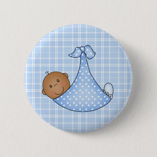 Badge Rond 5 Cm Bébé d'Afro-américain dans la couverture (Devant)
