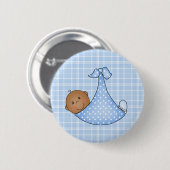 Badge Rond 5 Cm Bébé d'Afro-américain dans la couverture (Devant & derrière)