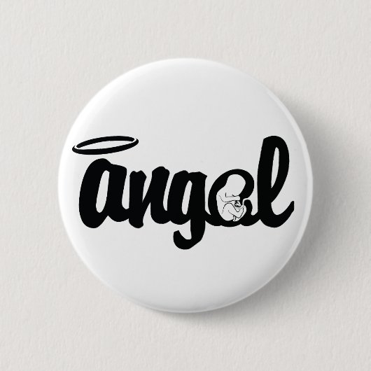 Badge Rond 5 Cm Bébé d'ange - goupille de conscience de perte de (Devant)