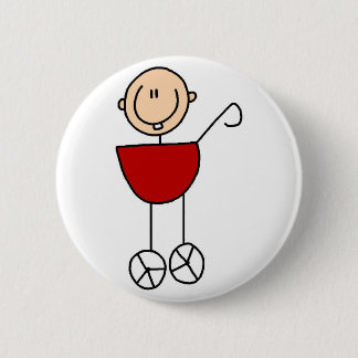 Badge Rond 5 Cm Bébé dans le chiffre bouton de bâton de chariot