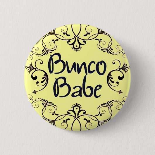 Badge Rond 5 Cm Bébé de Bunco avec le bouton de remous (Devant)